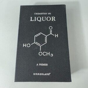 Kikkerland Chemistry 101 Alcohol 4 oz. Stainless Steel Book Flask New